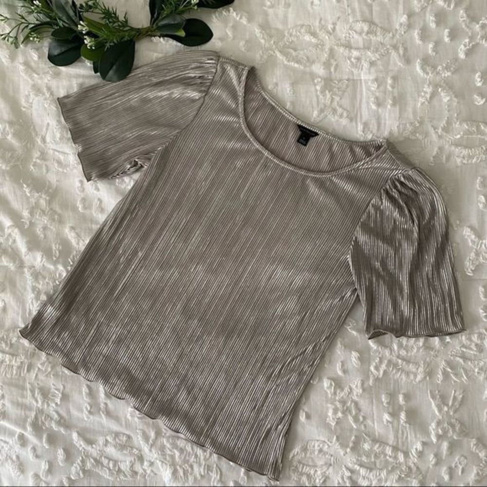 Ann Taylor Blouse Gold‎ Shimmery Top Business Casual Small